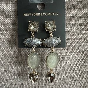 NWT New York & Company Dangle Gemstone Earrings